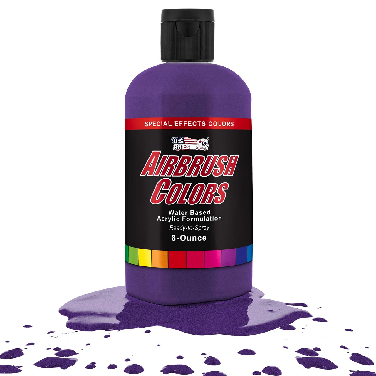 U.S. Art Supply Pearlized Purple Pearl Acrylic Special Effects Airbrush Paint - 8oz Ready to Spray Air Brush Paint for Nails, Models, Fabric - Water-Based Air Brush Painting